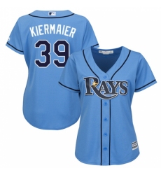 Women's Majestic Tampa Bay Rays #39 Kevin Kiermaier Authentic Light Blue Alternate 2 Cool Base MLB Jersey