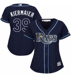 Women's Majestic Tampa Bay Rays #39 Kevin Kiermaier Replica Navy Blue Alternate Cool Base MLB Jersey