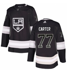 Men's Adidas Los Angeles Kings #77 Jeff Carter Authentic Black Drift Fashion NHL Jersey