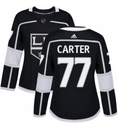 Women's Adidas Los Angeles Kings #77 Jeff Carter Authentic Black Home NHL Jersey