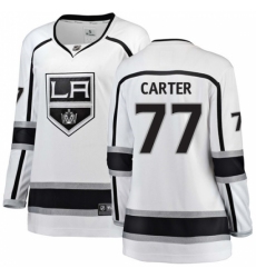 Women's Los Angeles Kings #77 Jeff Carter Authentic White Away Fanatics Branded Breakaway NHL Jersey