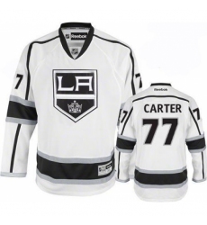 Youth Reebok Los Angeles Kings #77 Jeff Carter Authentic White Away NHL Jersey