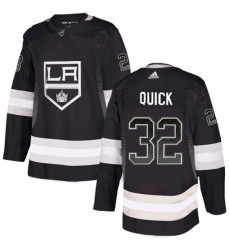 Men's Adidas Los Angeles Kings #32 Jonathan Quick Authentic Black Drift Fashion NHL Jersey