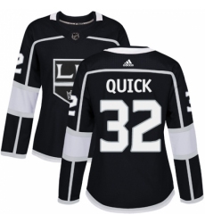 Women's Adidas Los Angeles Kings #32 Jonathan Quick Authentic Black Home NHL Jersey