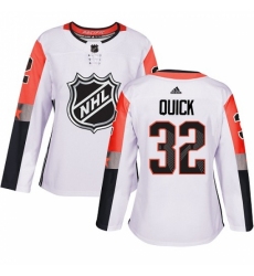 Women's Adidas Los Angeles Kings #32 Jonathan Quick Authentic White 2018 All-Star Pacific Division NHL Jersey