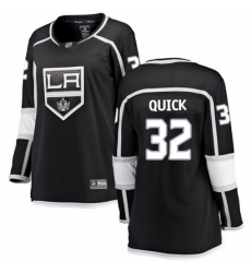 Women's Los Angeles Kings #32 Jonathan Quick Authentic Black Home Fanatics Branded Breakaway NHL Jersey