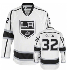 Women's Reebok Los Angeles Kings #32 Jonathan Quick Authentic White Away NHL Jersey