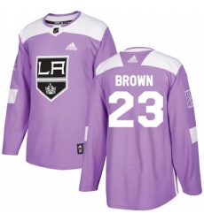 Men's Adidas Los Angeles Kings #23 Dustin Brown Authentic Purple Fights Cancer Practice NHL Jersey