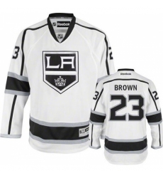 Men's Reebok Los Angeles Kings #23 Dustin Brown Authentic White Away NHL Jersey