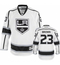 Women's Reebok Los Angeles Kings #23 Dustin Brown Authentic White Away NHL Jersey