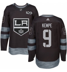 Men's Adidas Los Angeles Kings #9 Adrian Kempe Authentic Black 1917-2017 100th Anniversary NHL Jersey