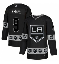 Men's Adidas Los Angeles Kings #9 Adrian Kempe Authentic Black Team Logo Fashion NHL Jersey
