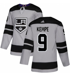 Men's Adidas Los Angeles Kings #9 Adrian Kempe Premier Gray Alternate NHL Jersey