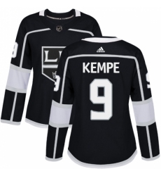 Women's Adidas Los Angeles Kings #9 Adrian Kempe Authentic Black Home NHL Jersey