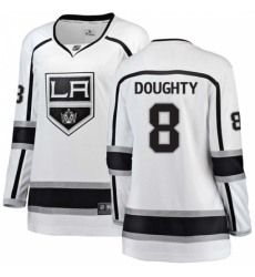 Women's Los Angeles Kings #8 Drew Doughty Authentic White Away Fanatics Branded Breakaway NHL Jersey