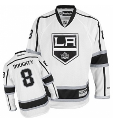 Women's Reebok Los Angeles Kings #8 Drew Doughty Authentic White Away NHL Jersey
