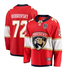 Men's Florida Panthers #72 Sergei Bobrovsky Red 2025 Stanley Cup Final Home Breakaway Player Jersey