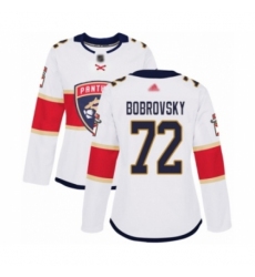 Women's Florida Panthers #72 Sergei Bobrovsky Authentic White Away Hockey Jersey