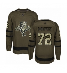 Youth Florida Panthers #72 Sergei Bobrovsky Authentic Green Salute to Service Hockey Jersey