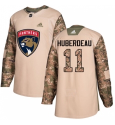 Men's Adidas Florida Panthers #11 Jonathan Huberdeau Authentic Camo Veterans Day Practice NHL Jersey
