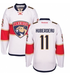 Men's Reebok Florida Panthers #11 Jonathan Huberdeau Authentic White Away NHL Jersey
