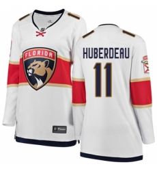 Women's Florida Panthers #11 Jonathan Huberdeau Authentic White Away Fanatics Branded Breakaway NHL Jersey