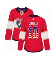 Women's Florida Panthers #10 Brett Connolly Authentic Red USA Flag Fashion Hockey Jersey