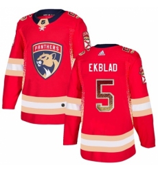 Men's Adidas Florida Panthers #5 Aaron Ekblad Authentic Red Drift Fashion NHL Jersey