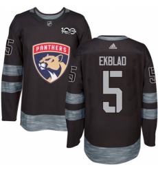 Men's Adidas Florida Panthers #5 Aaron Ekblad Premier Black 1917-2017 100th Anniversary NHL Jersey