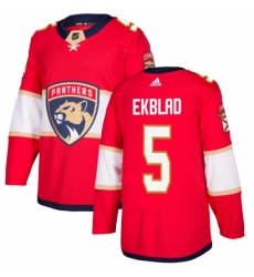 Men's Adidas Florida Panthers #5 Aaron Ekblad Premier Red Home NHL Jersey