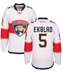 Men's Reebok Florida Panthers #5 Aaron Ekblad Authentic White Away NHL Jersey
