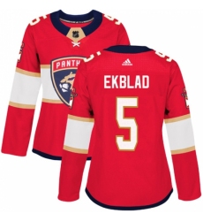 Women's Adidas Florida Panthers #5 Aaron Ekblad Authentic Red Home NHL Jersey