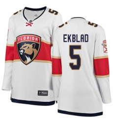 Women's Florida Panthers #5 Aaron Ekblad Authentic White Away Fanatics Branded Breakaway NHL Jersey