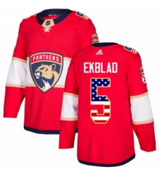 Youth Adidas Florida Panthers #5 Aaron Ekblad Authentic Red USA Flag Fashion NHL Jersey