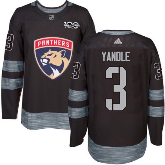 Men's Adidas Florida Panthers #3 Keith Yandle Authentic Black 1917-2017 100th Anniversary NHL Jersey Men's Adidas Florida Panthers #3 Keith Yandle Authentic Black 1917-2017 100th Anniversary NHL Jersey