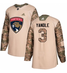 Youth Adidas Florida Panthers #3 Keith Yandle Authentic Camo Veterans Day Practice NHL Jersey