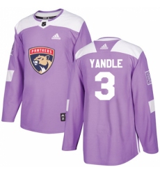 Youth Adidas Florida Panthers #3 Keith Yandle Authentic Purple Fights Cancer Practice NHL Jersey