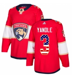 Youth Adidas Florida Panthers #3 Keith Yandle Authentic Red USA Flag Fashion NHL Jersey