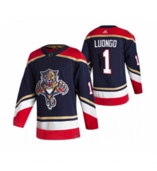 Men's Florida Panthers #1 Roberto Luongo Black 2020-21 Reverse Retro Alternate Hockey Jersey