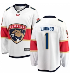 Men's Florida Panthers #1 Roberto Luongo Fanatics Branded White Away Breakaway NHL Jersey