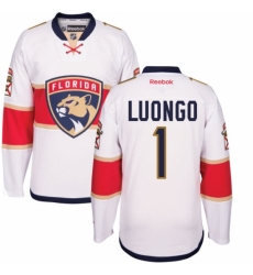 Men's Reebok Florida Panthers #1 Roberto Luongo Authentic White Away NHL Jersey