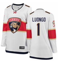Women's Florida Panthers #1 Roberto Luongo Authentic White Away Fanatics Branded Breakaway NHL Jersey