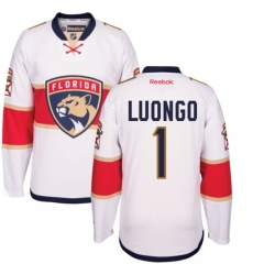 Women's Reebok Florida Panthers #1 Roberto Luongo Authentic White Away NHL Jersey