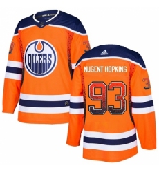 Men's Adidas Edmonton Oilers #93 Ryan Nugent-Hopkins Authentic Orange Drift Fashion NHL Jersey