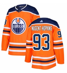 Men's Adidas Edmonton Oilers #93 Ryan Nugent-Hopkins Authentic Orange Home NHL Jersey