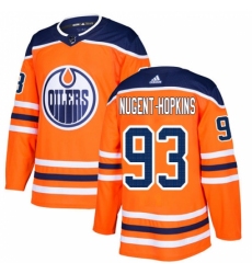 Men's Adidas Edmonton Oilers #93 Ryan Nugent-Hopkins Premier Orange Home NHL Jersey