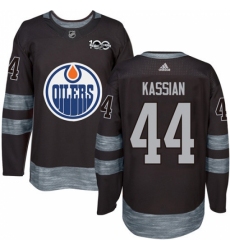 Men's Adidas Edmonton Oilers #44 Zack Kassian Authentic Black 1917-2017 100th Anniversary NHL Jersey