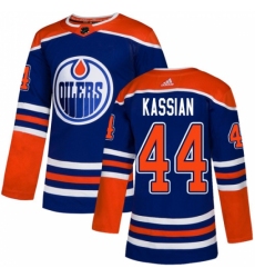 Men's Adidas Edmonton Oilers #44 Zack Kassian Premier Royal Blue Alternate NHL Jersey