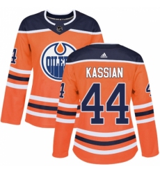 Women's Adidas Edmonton Oilers #44 Zack Kassian Authentic Orange Home NHL Jersey