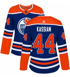 Women's Adidas Edmonton Oilers #44 Zack Kassian Authentic Royal Blue Alternate NHL Jersey